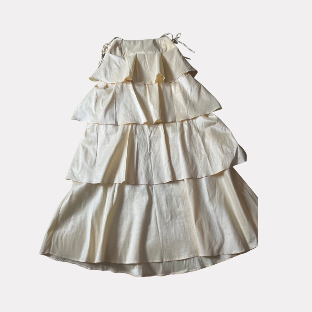 Show Me Your MuMu Meet Cute Pale Yellow Taffeta Dress XL - Picture 7 of 8